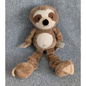 Spark Create Imagine 11” Stretchy Brown Sloth Plush Rattle Squeaker Crinkle Paws